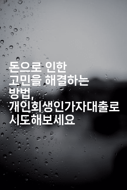 돈으로 인한 고민을 해결하는 방법, 개인회생인가자대출로 시도해보세요-미루미루