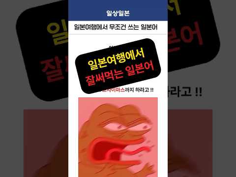 일본여행에서 무조건 쓰는 일본어